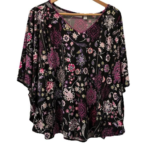 Susan Graver Tops - 3 for $25-Susan Graver Batwing Sleeve Women's Top Size XL Black & Purple